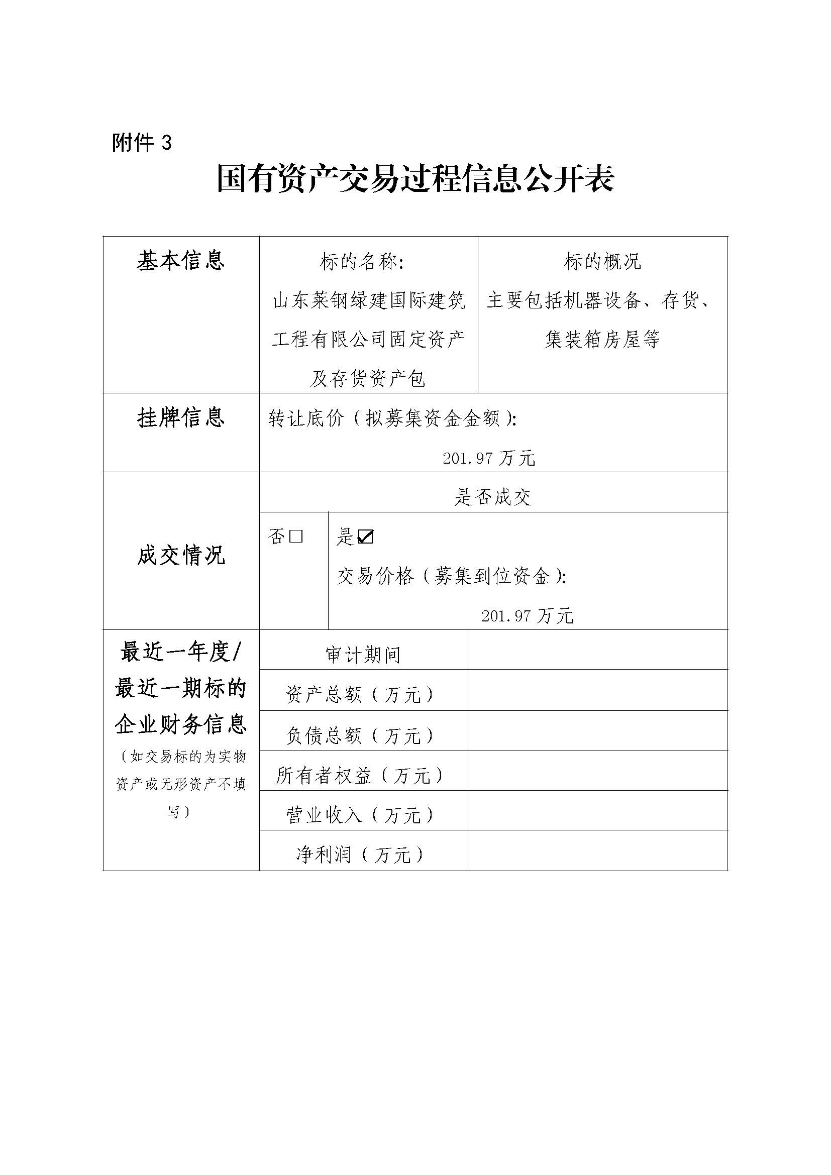 附件3 国有资产生意营业历程信息果真表（绿开国际） - 副本 - 副本 - 副本 - 副本